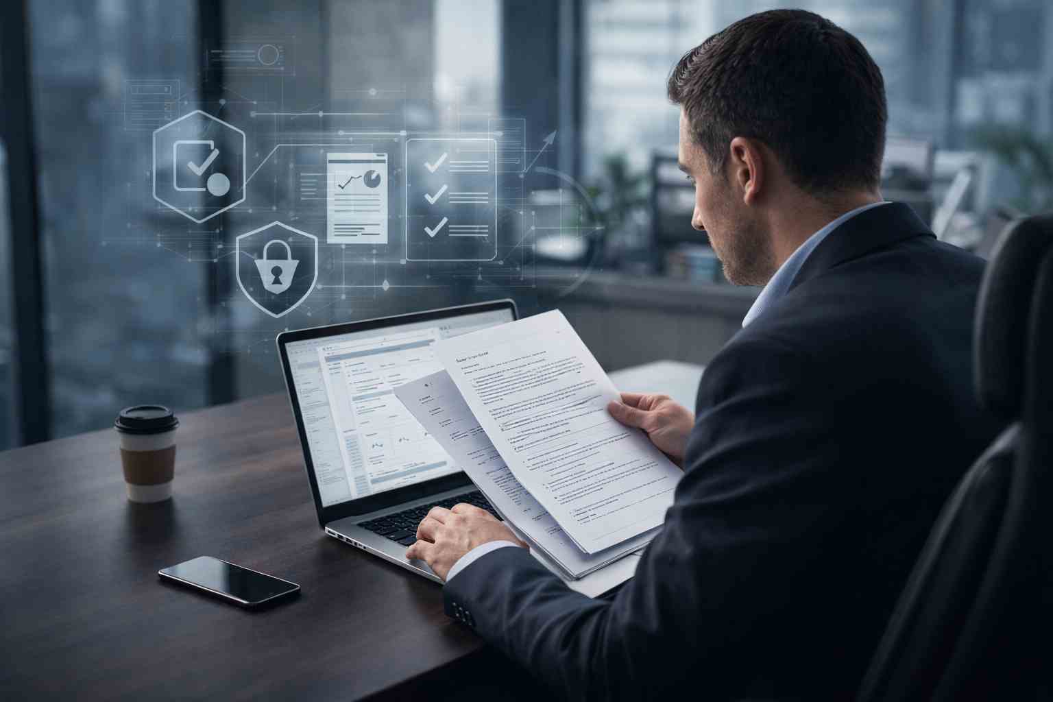 Futuristic concept of adult payment processing with AI, blockchain, and global payments