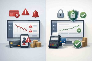 Infographic showing risks and secure payment solutions for adult merchants
