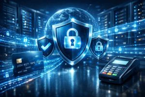 Professional business partnership with secure payment infrastructure