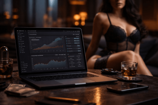 Diagram showing different adult business models connected to various secure payment solutions